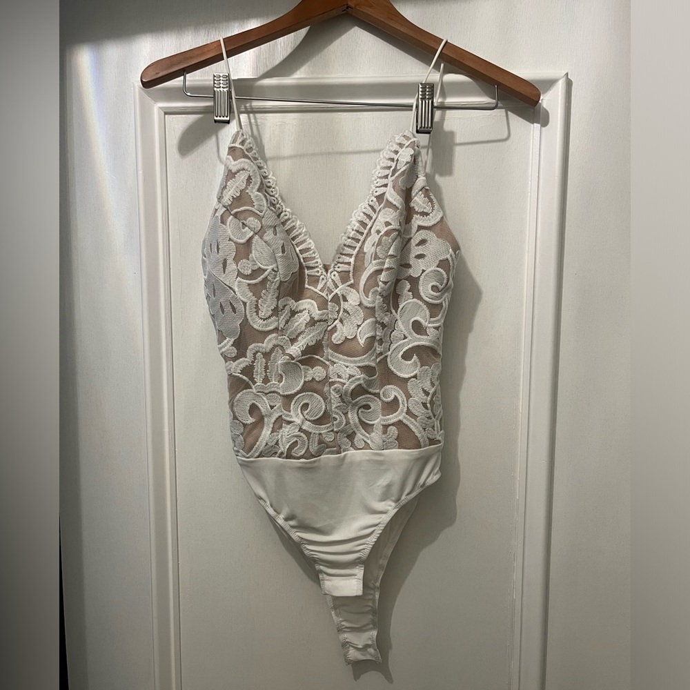 White Lace Bodysuit from Hello Molly. XS